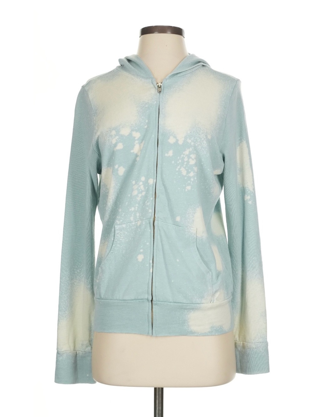 NWT - Monrow Light Blue Tie-Dye Zip Hoodie Size S